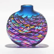 Optic Rib Flat Vase by Michael Trimpol and Monique LaJeunesse (Art Glass Vase)