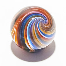 Onion Skin Marble on 24 Rib Twisted Dish by Michael Trimpol and Monique LaJeunesse (Art Glass Paperweight)