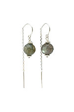 Labradorite Ball Chain Threader Earrings by Kathleen Lynagh (Silver & Stone Earrings)