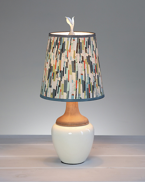 Papers Ceramic and Maple Table Lamp