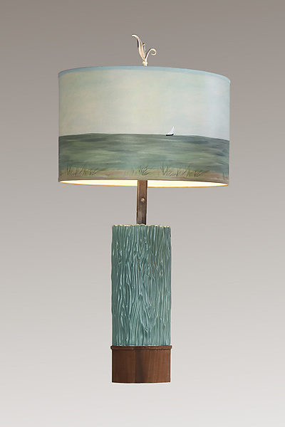 Shore Ceramic and Wood Table Lamp
