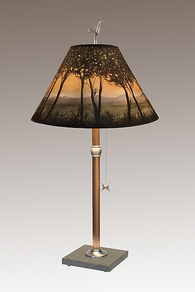 Dawn Copper Table Lamp on Italian Marble