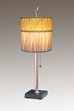 Kiwi Copper Table Lamp on Vermont Slate Base by Janna Ugone (Mixed-Media Table Lamp)