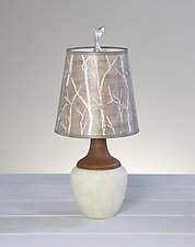 Twigs Ceramic and Maple Table Lamp by Janna Ugone (Mixed-Media Table Lamp)