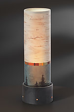 Birch Midnight Luminaire Table Lamp by Janna Ugone (Mixed-Media Table Lamp)