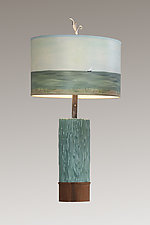 Shore Ceramic and Wood Table Lamp by Janna Ugone (Mixed-Media Table Lamp)