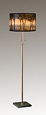 Dawn Copper Floor Lamp on Vermont Slate by Janna Ugone (Mixed-Media Floor Lamp)