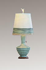 Shore Aqua Ceramic Table Lamp by Janna Ugone (Mixed-Media Lamp)
