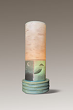 Woodland Trails Ceramic Luminaire Lamp by Janna Ugone (Mixed-Media Table Lamp)