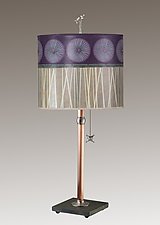Amethyst Copper Table Lamp on Italian Marble by Janna Ugone (Mixed-Media Table Lamp)