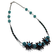 Teal Deal Necklace by Kathryn Bowman (Silver Necklace)