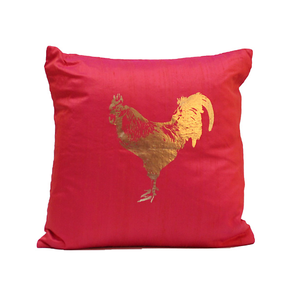 Gilded Rooster Pillow