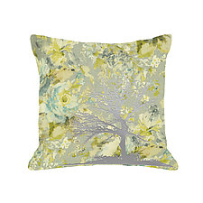 Gilded Patterned Tree Pillow by Helene Ige (Linen Pillow)