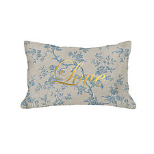 Gilded Luxe Love Script Pillow by Helene Ige (Velvet Pillow)