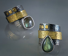 Lithic Ring with Labradorite by Patricia McCleery (Gold, Silver & Stone Ring)