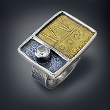 Glyph Ring by Patricia McCleery (Gold, Silver & Stone Ring)