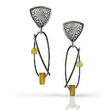 Inca Triangle Earring by Patricia McCleery (Gold & Silver Earrings)