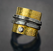 Zen Wrap Ring II by Patricia McCleery (Gold, Silver & Stone Ring)