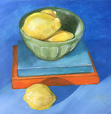 Two Books with Lemons by B. St. Marie Nelson (Oil Painting)