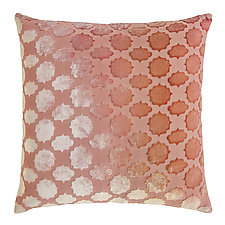 Large Mod Fretwork Velvet Pillow by Kevin O'Brien (Silk Velvet Pillow)