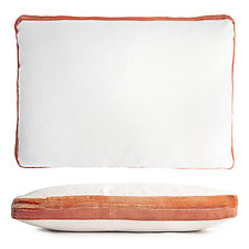 Organic Cotton Lumbar Pillow with Velvet Tuxedo Stripes by Kevin O'Brien (Cotton Pillow)