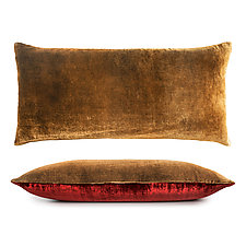 Set of Two Two-Tone Ombre Velvet Long Lumbar Pillows by Kevin O'Brien (Silk Velvet Pillow)