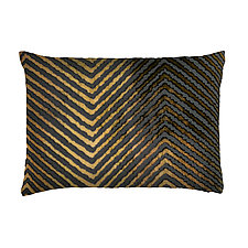 Chevron Velvet Lumbar Pillow by Kevin O'Brien (Silk Velvet Pillow)