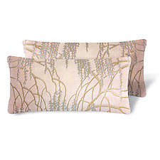 Set of Two Metallic Willow Mini Velvet Pillows by Kevin O'Brien (Silk Velvet Pillow)