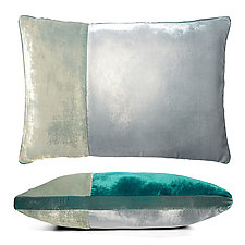 Colorblock Velvet Lumbar Pillow by Kevin O'Brien (Silk Velvet Pillow)