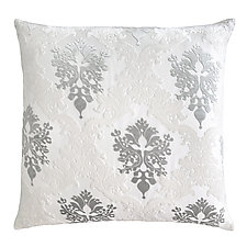 Brocade Velvet Pillow in White by Kevin O'Brien (Silk Velvet Pillow)