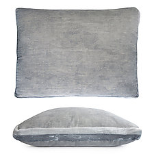 Organic Cotton Lumbar Pillow with Velvet Tuxedo Stripes by Kevin O'Brien (Cotton Pillow)