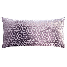 Triangles Velvet Long Lumbar Pillow by Kevin O'Brien (Fiber Pillow)
