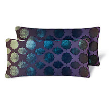 Set of Two Mod Fretwork Mini Velvet Pillows by Kevin O'Brien (Silk Velvet Pillow)