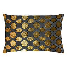Mod Fretwork Velvet Lumbar Pillow by Kevin O'Brien (Silk Velvet Pillow)