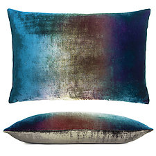Set of Two Two-Tone Ombre Velvet Lumbar Pillows by Kevin O'Brien (Silk Velvet Pillow)