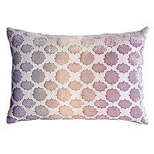 Mod Fretwork Velvet Lumbar Pillow by Kevin O'Brien (Silk Velvet Pillow)