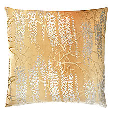 Small Metallic Willow Velvet Pillow by Kevin O'Brien (Silk Velvet Pillow)