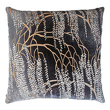 Large Metallic Willow Velvet Pillow by Kevin O'Brien (Silk Velvet Pillow)