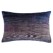 Woodgrain Velvet Lumbar Pillow by Kevin O'Brien (Silk Velvet Pillow)