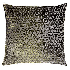 Triangles Velvet Pillow by Kevin O'Brien (Silk Velvet Pillow)