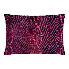 Cable Knit Velvet Lumbar Pillow by Kevin O'Brien (Silk Velvet Pillow)