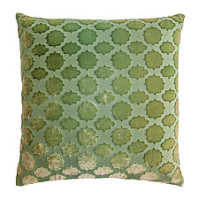 Large Mod Fretwork Velvet Pillow by Kevin O'Brien (Silk Velvet Pillow)