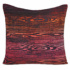 Small Woodgrain Velvet Pillow by Kevin O'Brien (Silk Velvet Pillow)