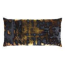 Brushstroke Velvet Long Lumbar Pillow by Kevin O'Brien (Silk Velvet Pillow)