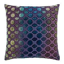 Mod Fretwork Velvet Pillow by Kevin O'Brien (Silk Velvet Pillow)