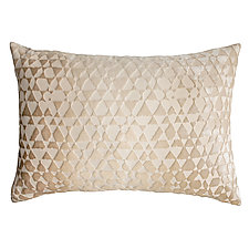 Triangles Velvet Lumbar Pillow by Kevin O'Brien (Silk Velvet Pillow)