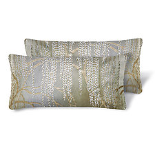 Set of Two Metallic Willow Mini Velvet Pillows by Kevin O'Brien (Silk Velvet Pillow)