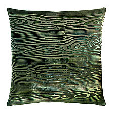 Medium Woodgrain Velvet Pillow by Kevin O'Brien (Silk Velvet Pillow)