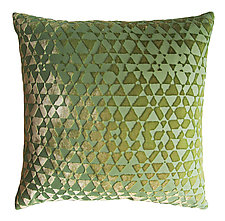 Triangles Velvet Pillow by Kevin O'Brien (Silk Velvet Pillow)