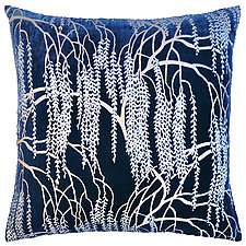 Small Metallic Willow Velvet Pillow by Kevin O'Brien (Silk Velvet Pillow)